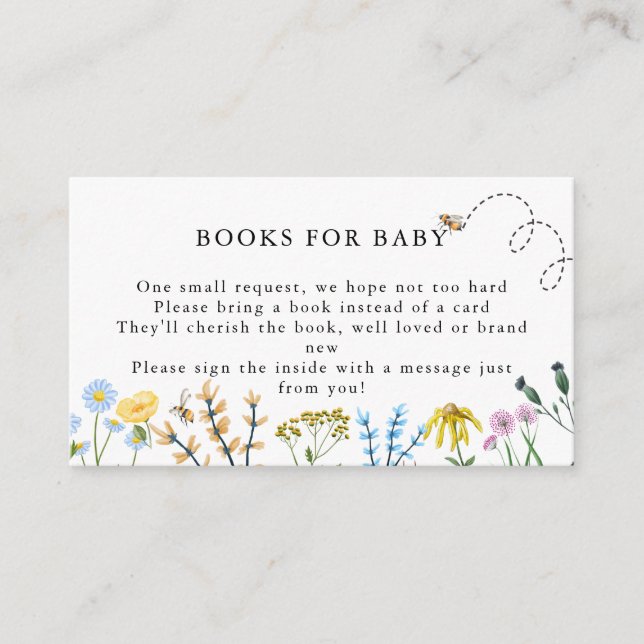 Carte D'accompagnement Abeilles et fleurs | Livres Baby showers Pour Bébé (Devant)