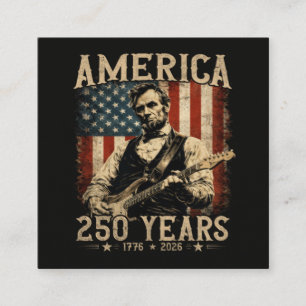 Carte D'accompagnement Abraham Lincoln Jouant de la Guitare 4 Juillet