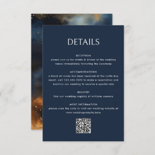 Carte D'accompagnement Abstrait bleu bleu bleu or Mariage