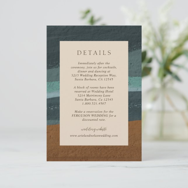 Carte D'accompagnement Abstrait Coastal Chic Mariage moderne (Debout devant)