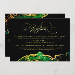 Carte D'accompagnement Accueil Abstraite Gold Emerald Green