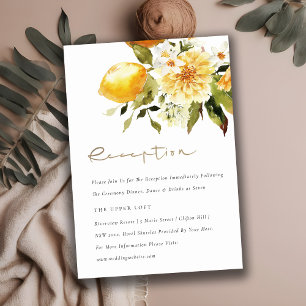 Carte D'accompagnement Accueil Chic Boho Lemon Jaune Floral Mariage