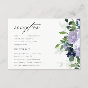 Carte D'accompagnement Accueil Mariage Chic Violet Violet Floral Feuillet