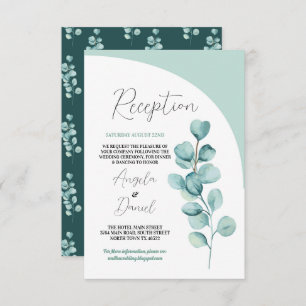 Carte D'accompagnement Accueil Mariage Eucalyptus Feuille Mint Green