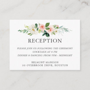 Carte D'accompagnement Accueil Mariage Floral Aquarelle Bleue