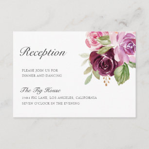 Carte D'accompagnement Accueil Mariage Floral Plum Moody