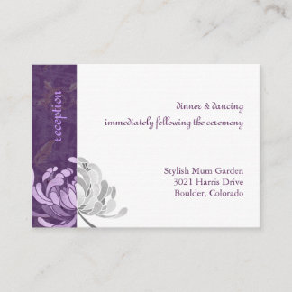 Carte D'accompagnement Accueil Mariage Floral Purple Mignonne