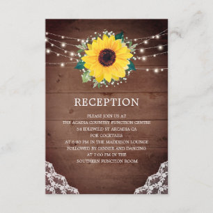 Carte D'accompagnement Accueil Mariage Sunflower Dentelle Babys Respirati