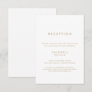 Carte D'accompagnement Accueil Mariage Typographie Or Chic