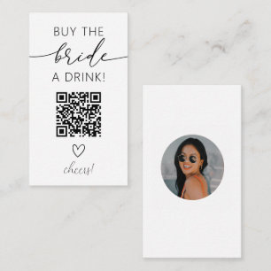Carte D'accompagnement Acheter la mariée boire un QR Code avec photo