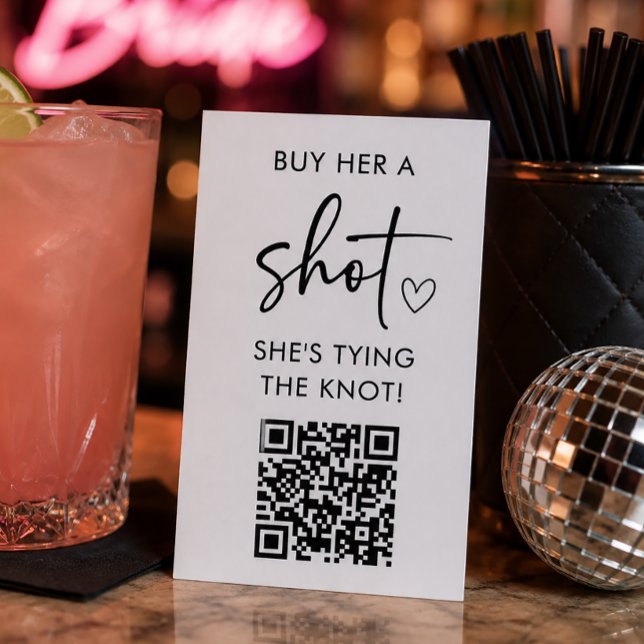 Carte D'accompagnement Acheter un verre à celle qui se marie Code QR  (Créateur téléchargé)