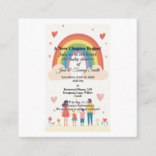 Carte D'accompagnement Adoption Baby shower arc-en-ciel