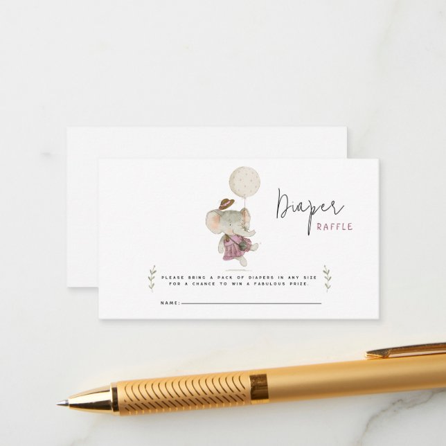 Carte D'accompagnement Adorable Boho Elephant Baby shower rustique (Devant/Arrière en situation)