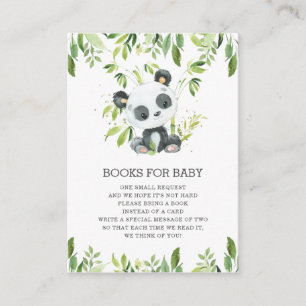 Carte D'accompagnement Adorable Panda vert Apporter des livres pour bébé