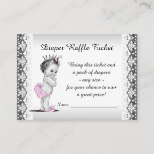Carte D'accompagnement Adorable Princesse Bébé Fille Déchets Billet Raffl