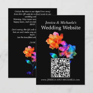 Carte D'accompagnement 🌈 Adresse du site Web de mariage LGBTQ Pétales & 