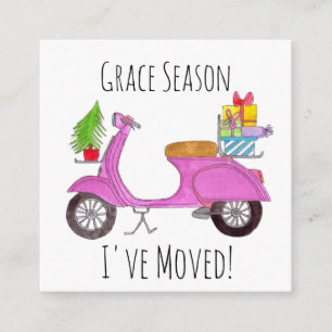 Carte D'accompagnement Adresse Faire-part, scooter de Noël et cadeaux