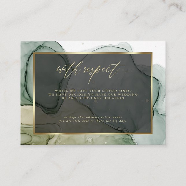 Carte D'accompagnement Adultes Demander seulement Earthy Greens Liquid Ab (Devant)