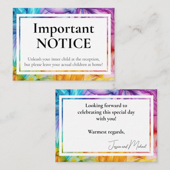 Carte D'accompagnement Adultes SEULEMENT Fleur Éthérée (Devant / Derrière)