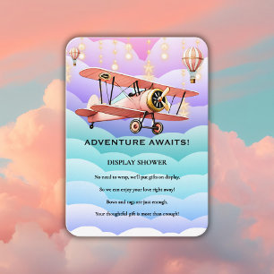 Carte D'accompagnement Adventure Atattend le Baby shower de l'aviation
