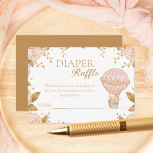 Carte D'accompagnement Adventure Await Hot Air Balloon Diaper Raffle