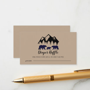 Carte D'accompagnement Adventure Await Ours Kraft Baby Diaper Raffle