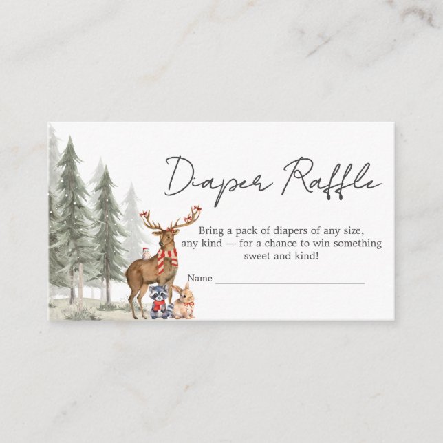 Carte D'accompagnement Adventure Begin Winter Baby Shower Diaper Raffle (Devant)