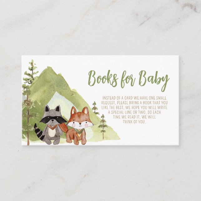 Carte D'accompagnement Adventure Begin Woodland Baby shower Book for Baby (Devant)