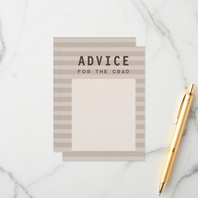 Carte D'accompagnement Advice for the Grad Modern Neutral Sporty Stripes (Devant/Arrière en situation)