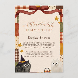 Carte D'accompagnement Affichage de Baby Shower Chats Méchants & Arc Roug