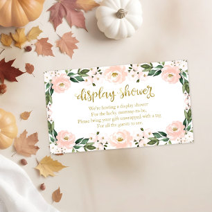 Carte D'accompagnement Affichage de Baby Shower Fleurs Roses Adorables
