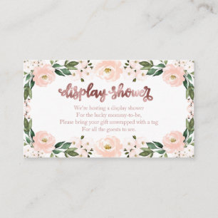 Carte D'accompagnement Affichage de Baby Shower Floral Rose Délicieux Enc