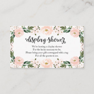 Carte D'accompagnement Affichage de Baby Shower Floral Rose Mignon Encl