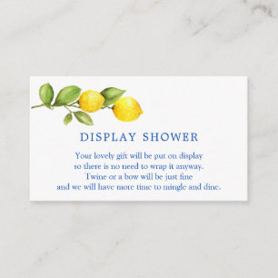 Carte D'accompagnement Affichage de Baby Shower Lemon Bridal