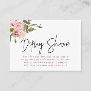 Carte D'accompagnement Affichage de Baby Shower Rose et Or