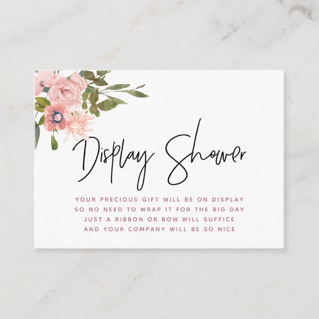 Carte D'accompagnement Affichage de Baby Shower Rose et Or (Devant)