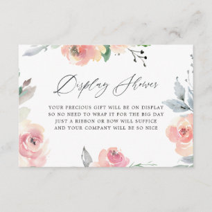Carte D'accompagnement Affichage de Baby Shower Rose Pâle Pastel pour Mar