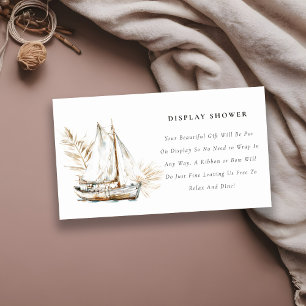 Carte D'accompagnement Affichage de bateau à voile de palmier bohème Baby