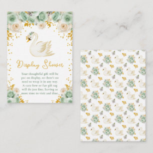 Carte D'accompagnement Affichage de douche aux roses vert sauge et or de