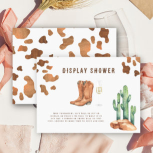 Carte D'accompagnement affichage de douche de mariage boots et pétillant