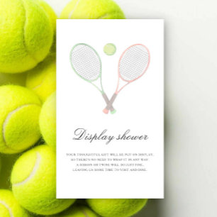 Carte D'accompagnement Affichage de douche de mariage de tennis