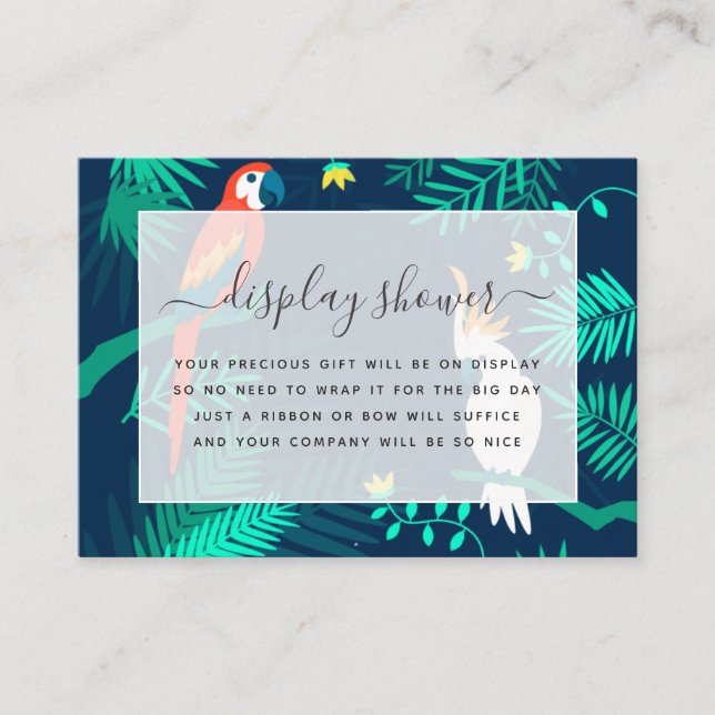 Carte D'accompagnement Affichage de douche de mariage tropical exotique (Devant)