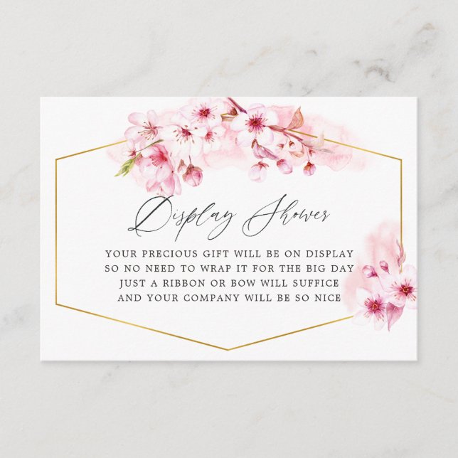 Carte D'accompagnement Affichage de mariage de printemps de cerisier rose (Devant)