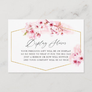 Carte D'accompagnement Affichage de mariage de printemps de cerisier rose