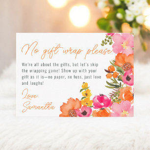 Carte D'accompagnement Affichage de mariage floral Sans emballage cadeau 