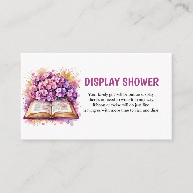 Carte D'accompagnement Affichage de thème de livre d'Hydrangea douche (Devant)