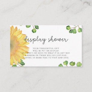 Carte D'accompagnement Affichage de tournesol à l'aquarelle pour douche d