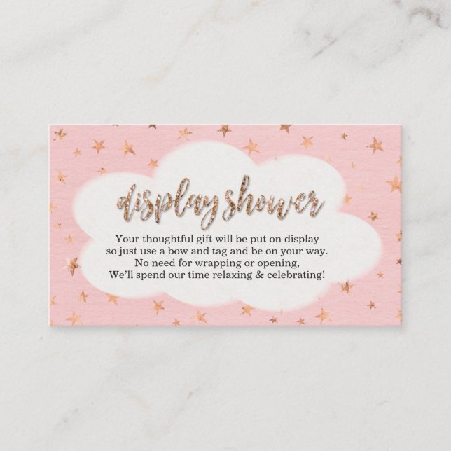 Carte D'accompagnement Affichage Douche Insertion Fille Baby shower Invit (Devant)