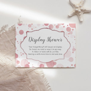 Carte D'accompagnement Affichage Douche rose pâle blanc Confetti