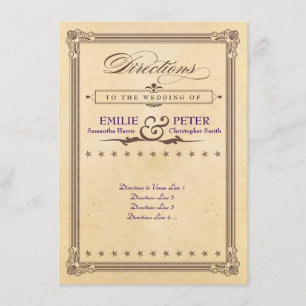 Carte D'accompagnement Affiche Vintage Crème et Marron Directions de Mari